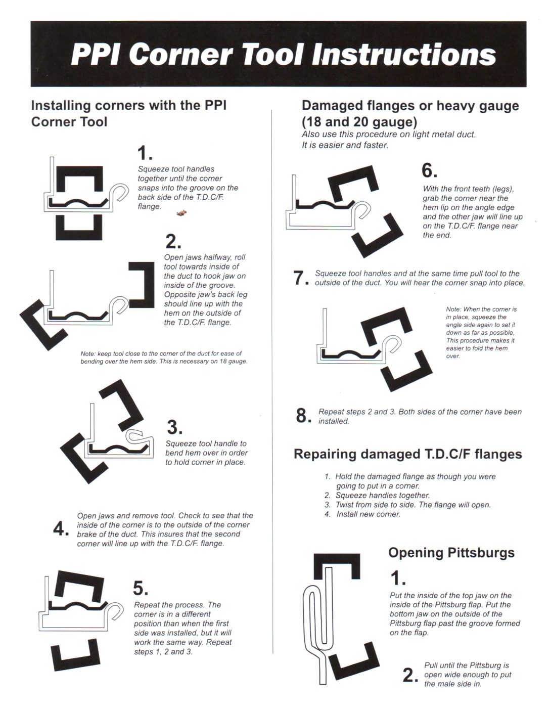Corner Tool Instructions